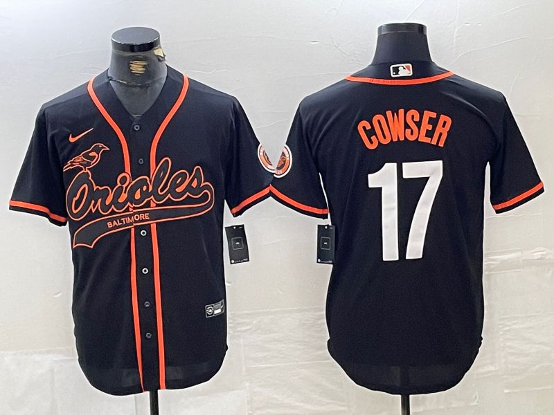 Men Baltimore Orioles 17 Cowser Black Jointly 2024 Nike MLB Jersey style 1